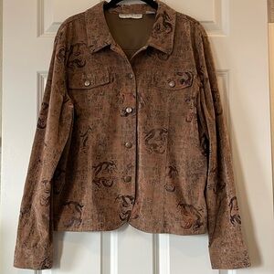 Bamboo traders, size L lightweight faux suede jacket light brown.